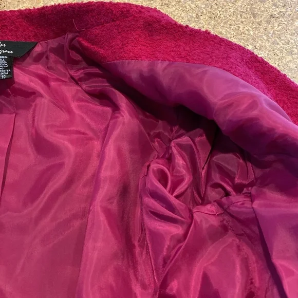 Jennifer & Grace Fuchsia Raspberry Pink Wool Blend Blazer 10 Lined - Picture 14 of 17